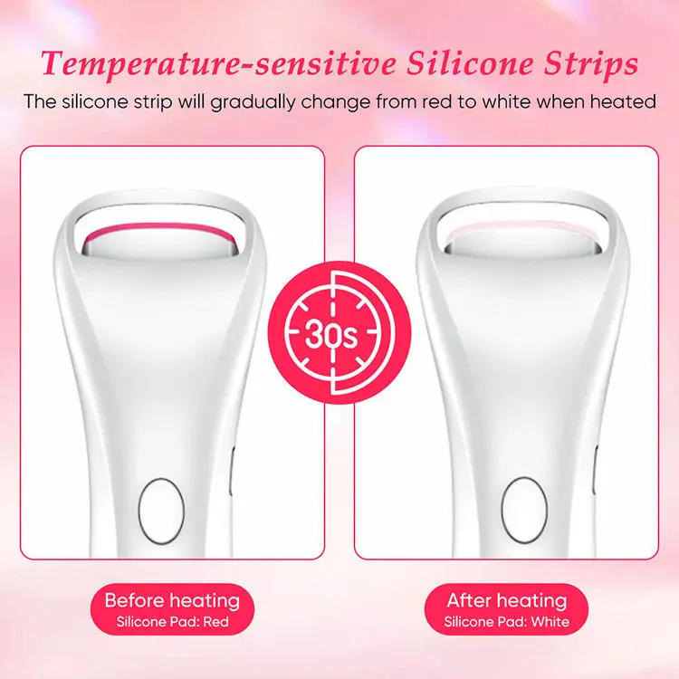 Electric Heated Eyelash USB Charge Curler Tweezer Silicone Heating Eyelash Curler Long-Lasting Lifting Eyelashes
