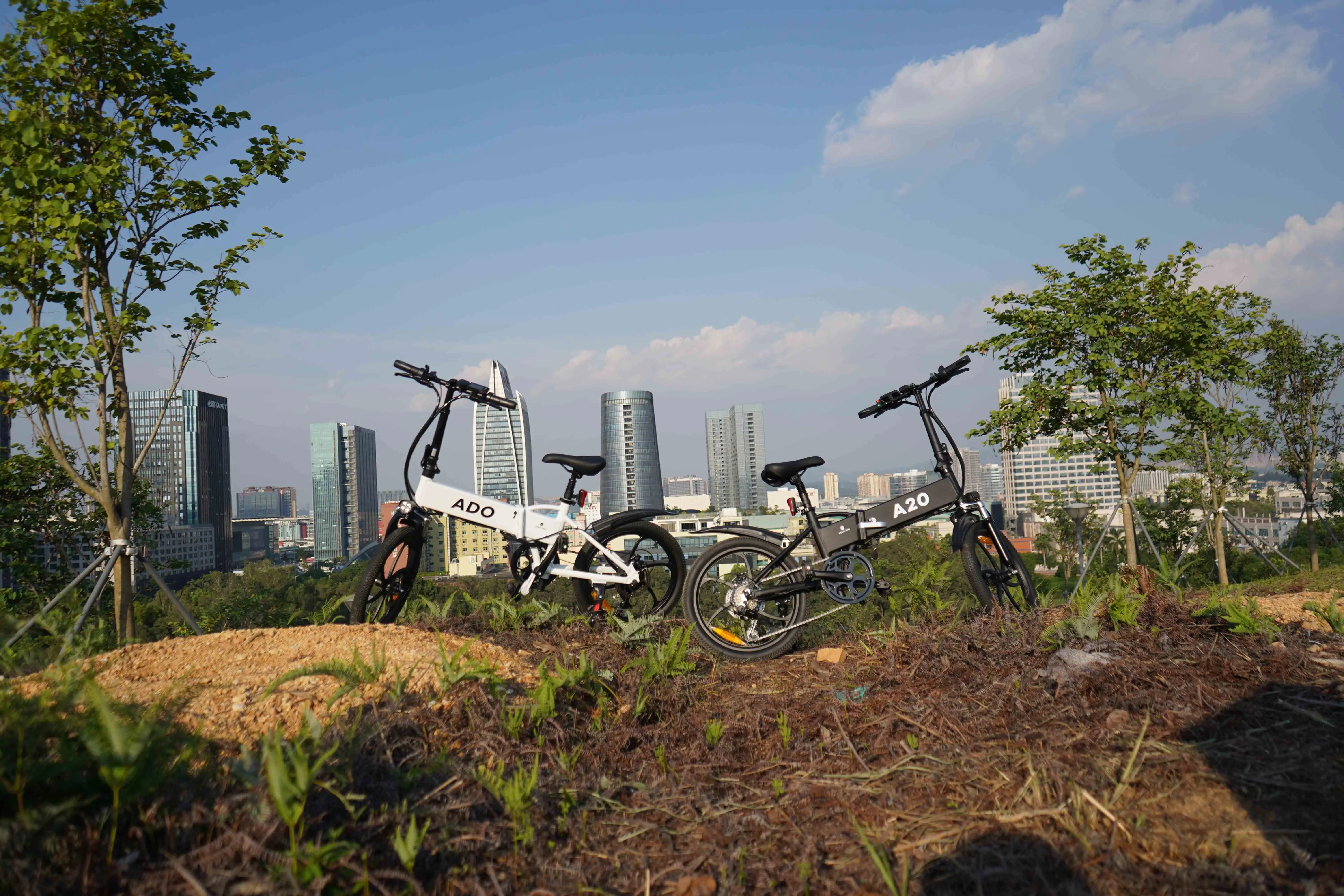 EU Warehouse ADO A20 Electronic Bike Distribution Front fork Shock absorber Road Folding City fat ebike Electric Dirt Bicycle