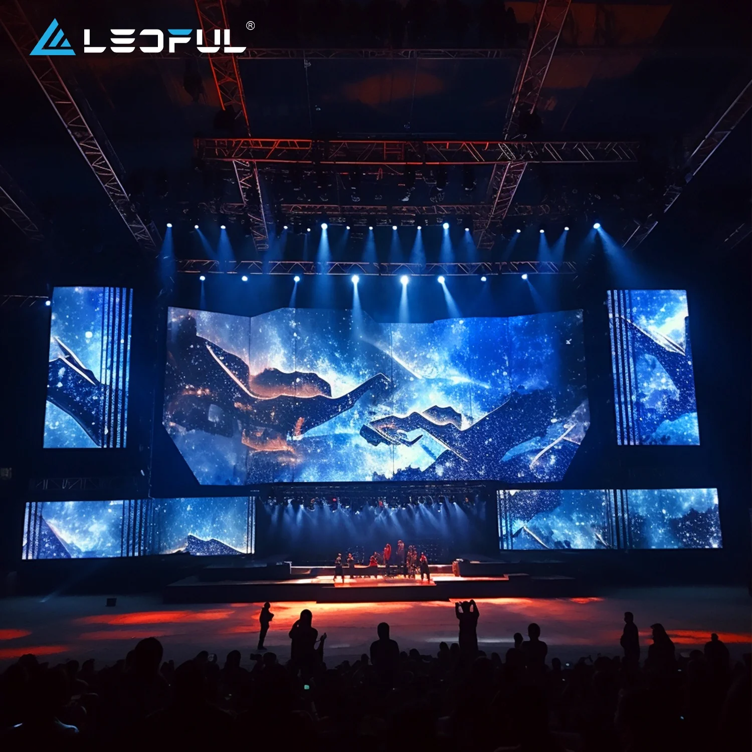 Easy Servicing Front Maintenance Fashion Shows Seamless Screens Curved Rental LED Screen Display Wall