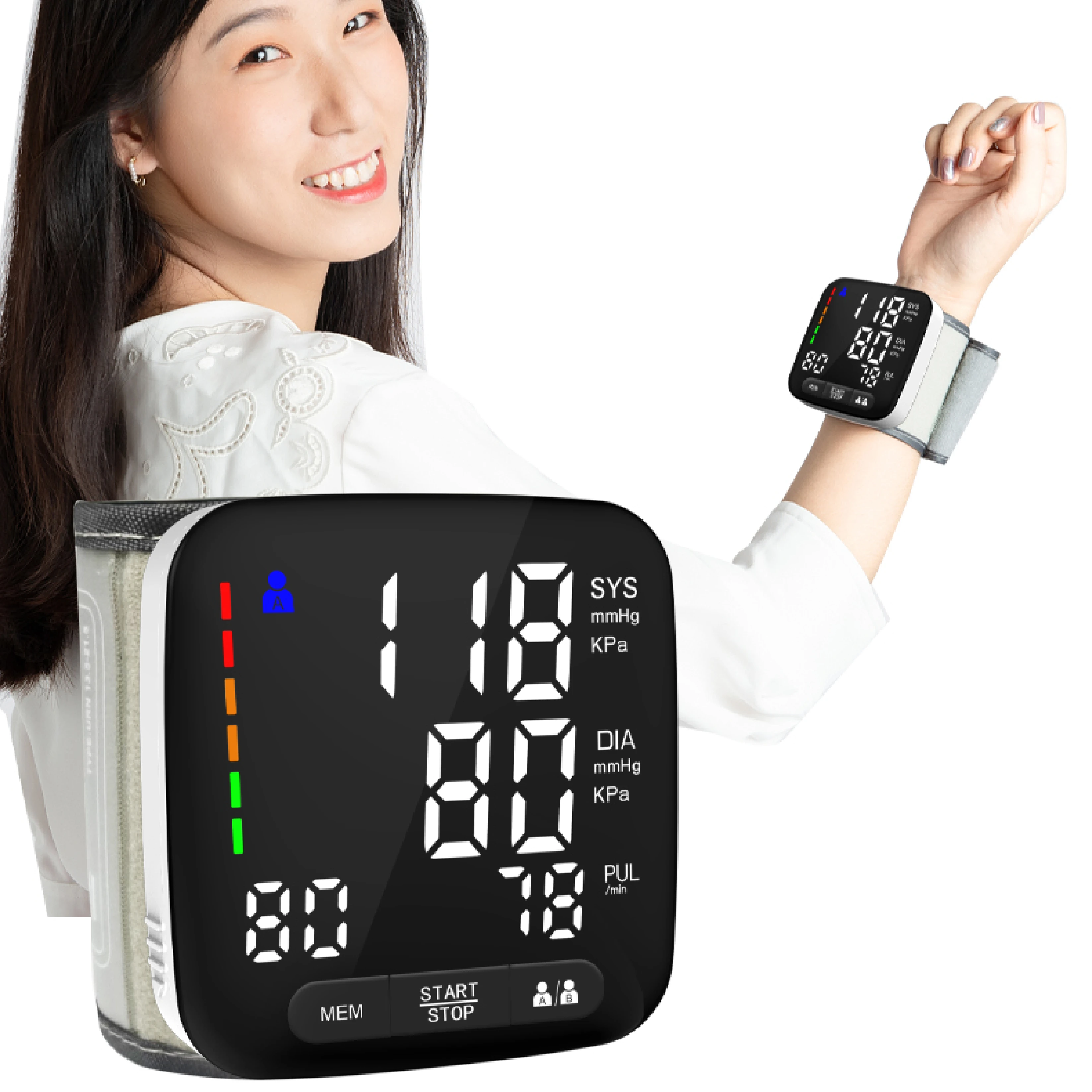 LED Screen Automatic Tensiometre Smart Watch With Heart Rate Blood Pressure Monitor BP Monitor Wrist Blood Pressure