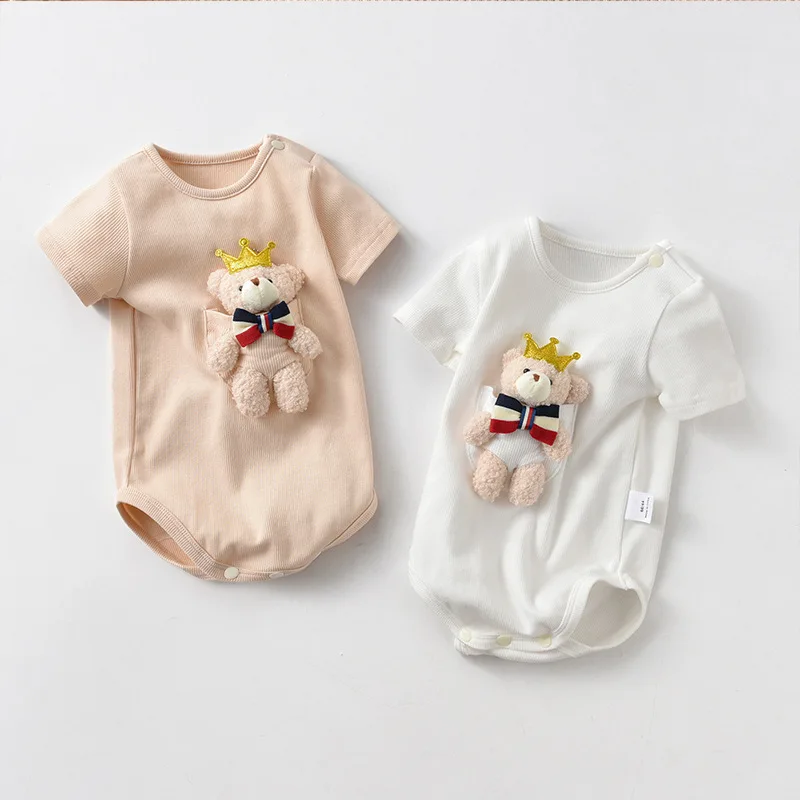 Neutral Toddler Summer Romper Autumn Organic Cotton Sleepwear Comfy Custom Logo Bodysuit 1 Piece Set Unisex Baby