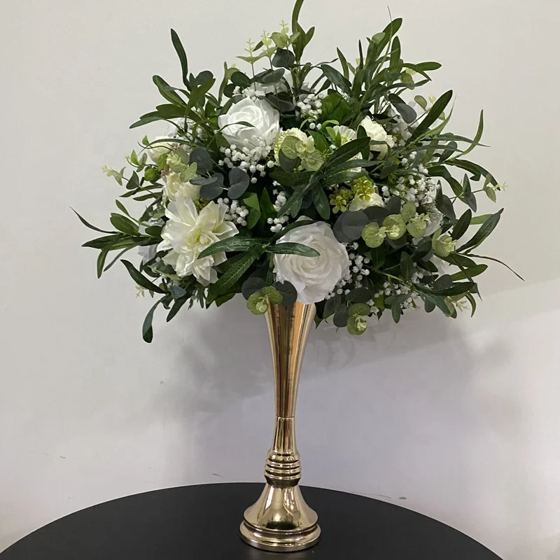 purple mini flowers flower ball with olive green leaves branches for wedding table centerpiece floral arrangements