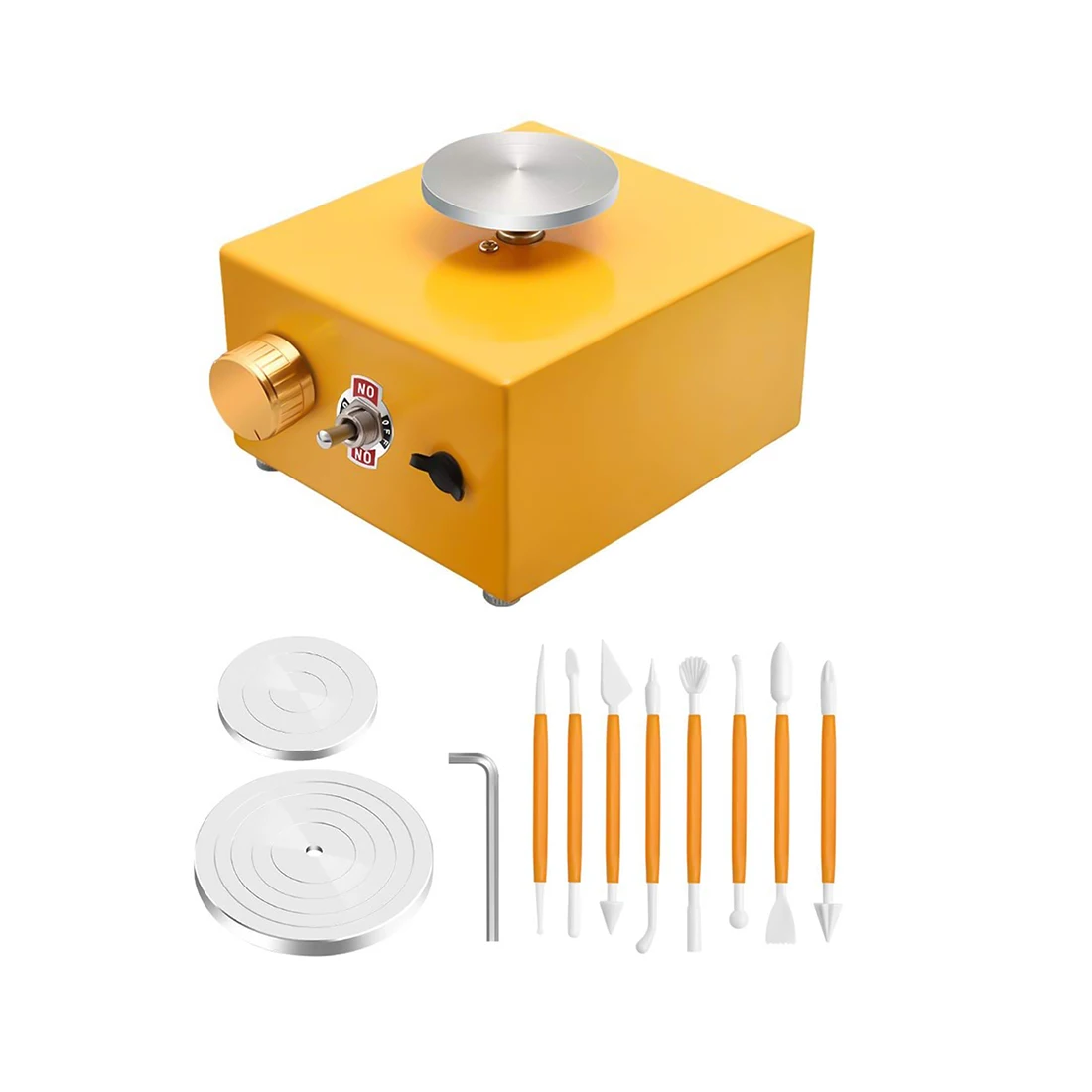 
12V Mini Electric Pottery Wheel Forming Machine DIY Clay Tool with Tray for Ceramic Work Ceramics Clay Art Craft 