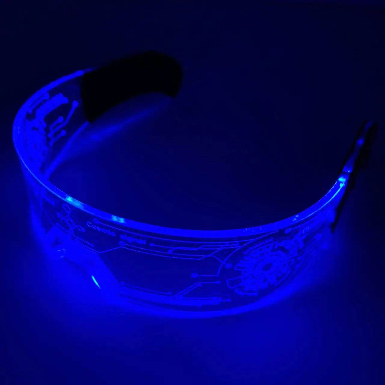 2024 Hot selling Cyberpunk LED Visor Glasses BACK TO FUTURE Future Design Sense Party Glasses with 7 Color Changes for party club