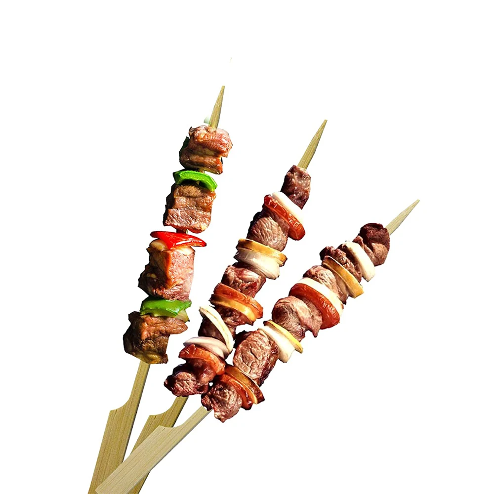 Бамбуковые плоские Шпажки для барбекю от поставщика, Шпажки для весла с пользовательским логотипом