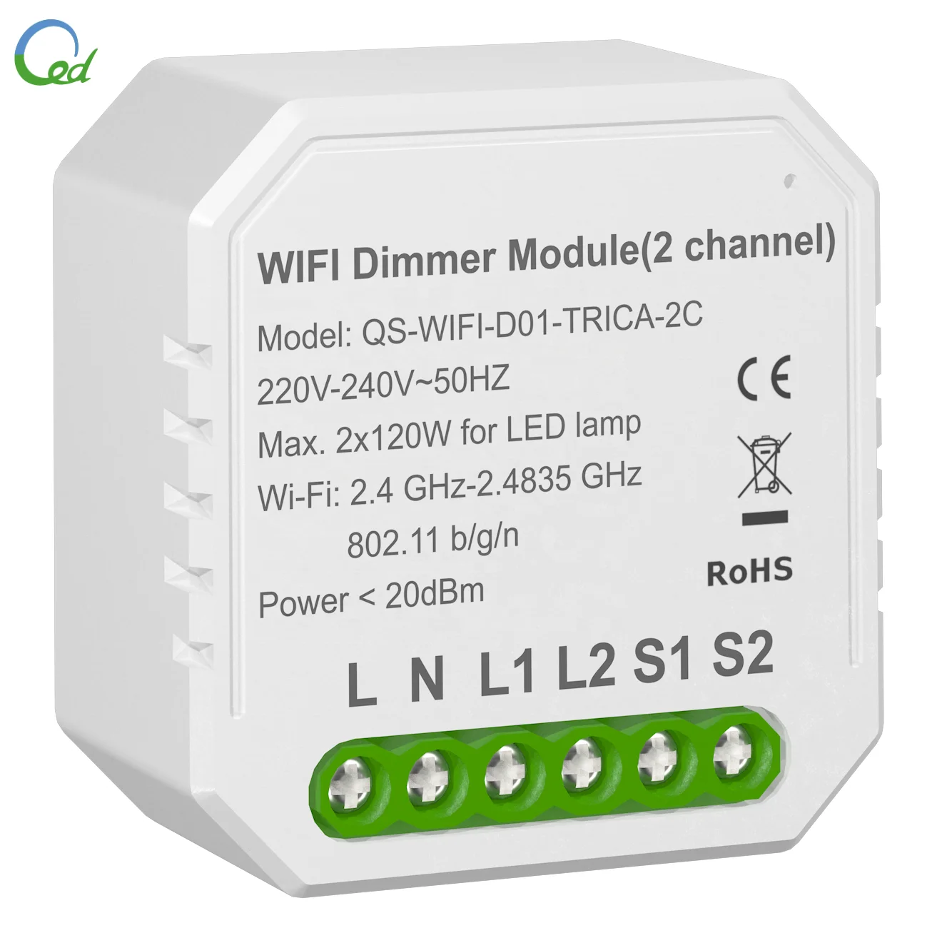  220V Мини Размер приложение Tuya 2-х канальный Wi-Fi Triac диммер модуль для Смарт