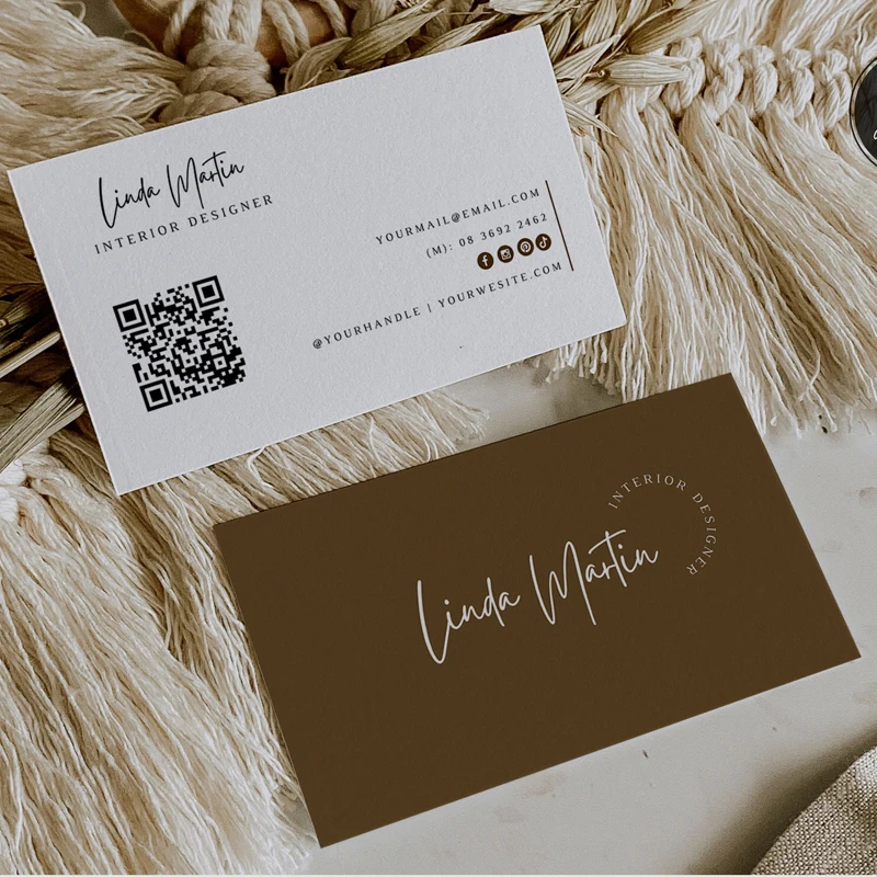 Custom paper business cards with qr code