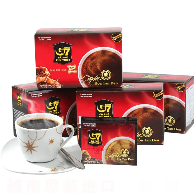 Wholesale Vietnam 30 Sachets Pure Soluble Black Coffee Powder American Style Instant Coffee