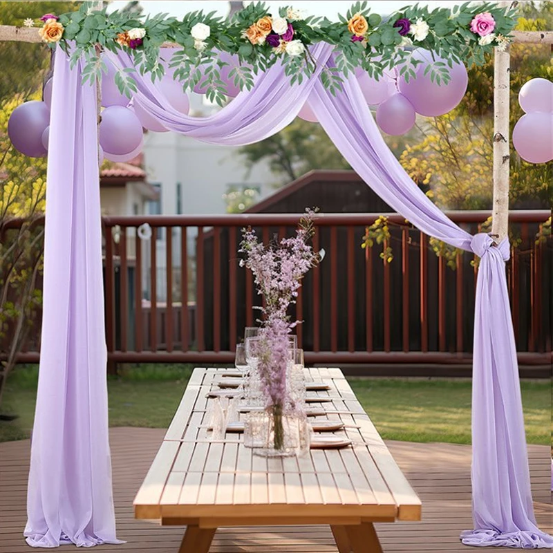 Hot Selling Outdoor Fabric Chiffon Wedding Arch for Party Ceremony Stage Reception Decorations