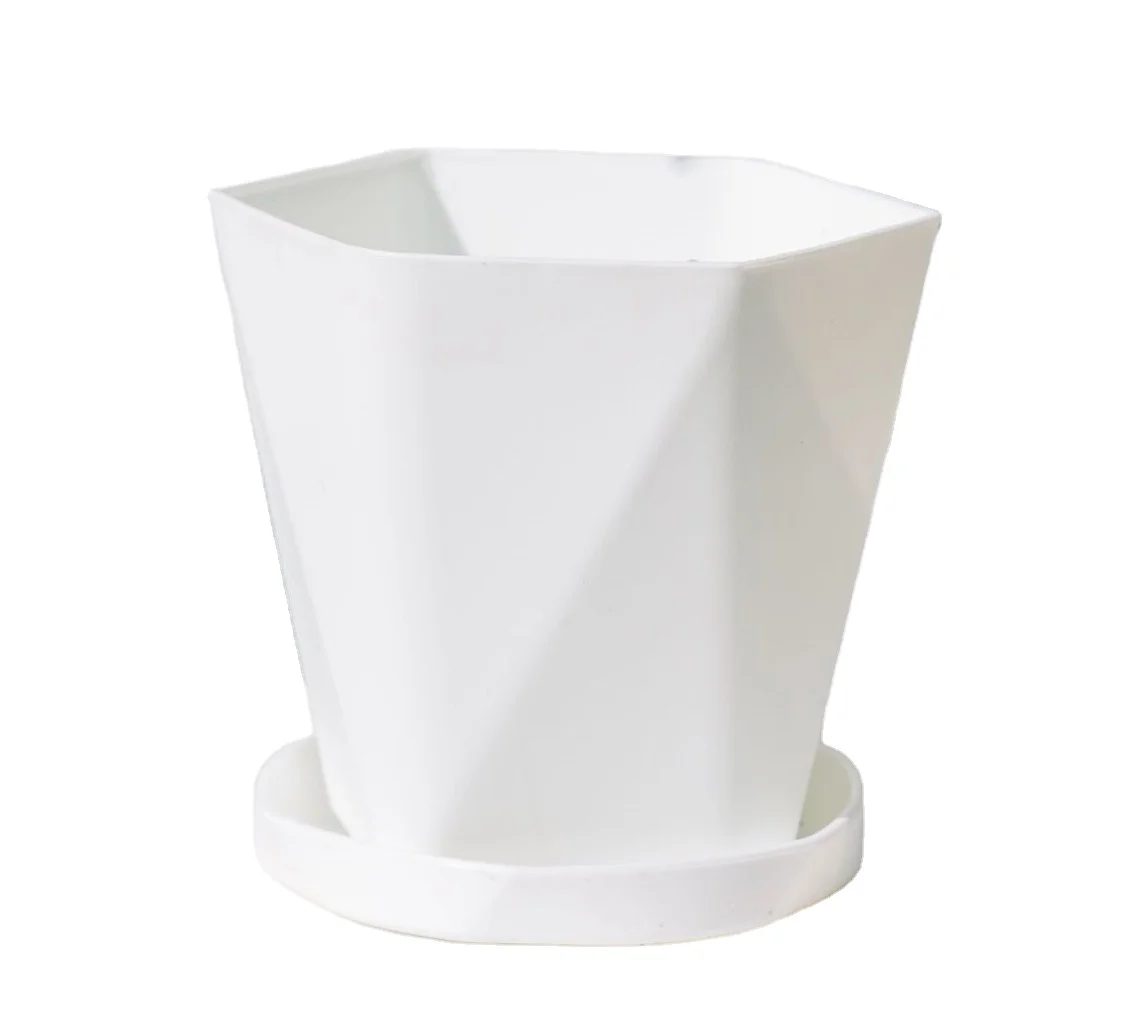 Balcony household plastic flowerpot resin Nordic simple white thick large Chinese rose meaty creative manufacturers