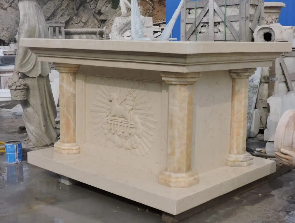 
Beige marble Church altar table 