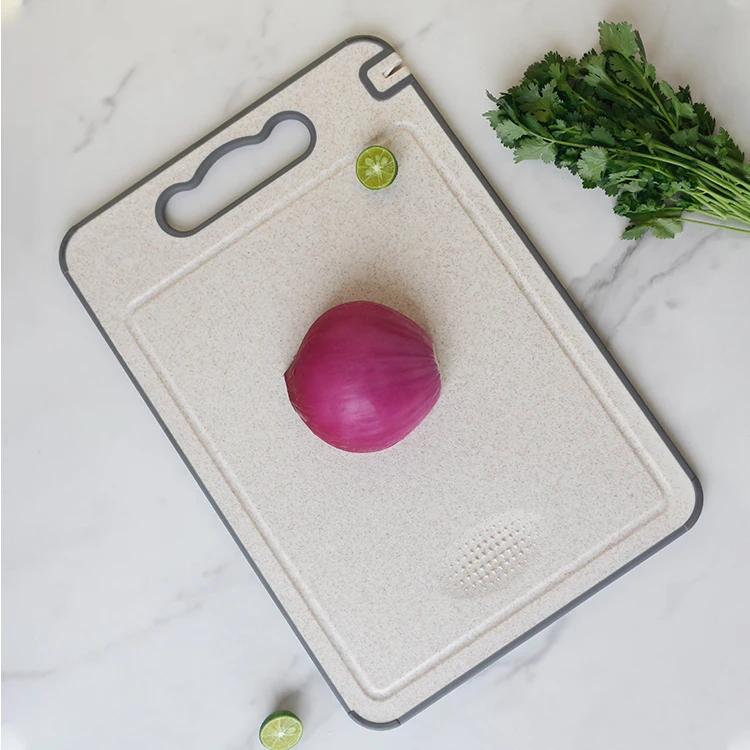 High quality stainless steel+PP+TPR cutting board with double-sided cutting board