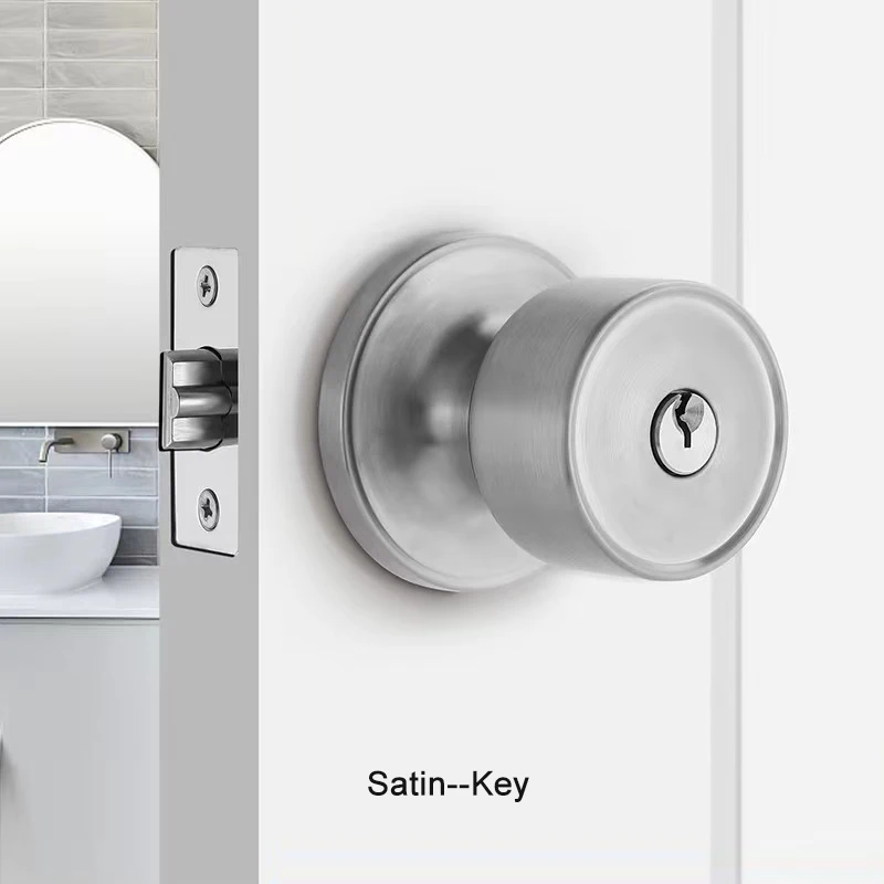 Matt Black Key Privacy Passage series Modern door knob lock