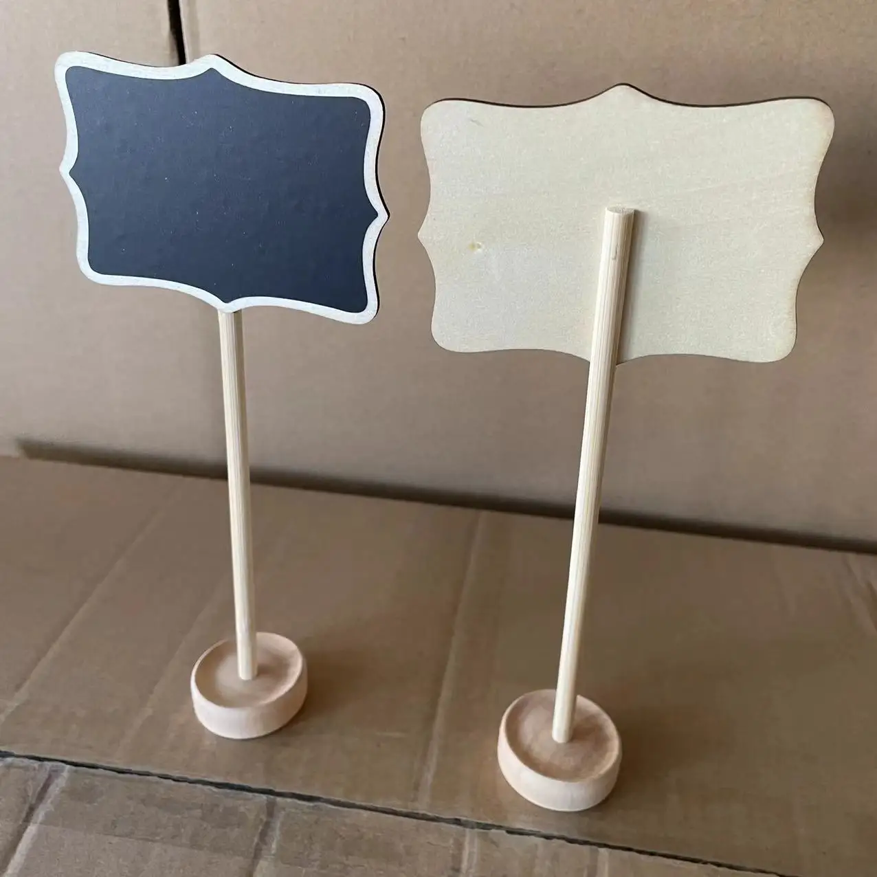 Fashion Memory Wooden Message Chalk Blackboard Black Wood Boards Wooden Frame Black Board for Valentines Day Card Office Message