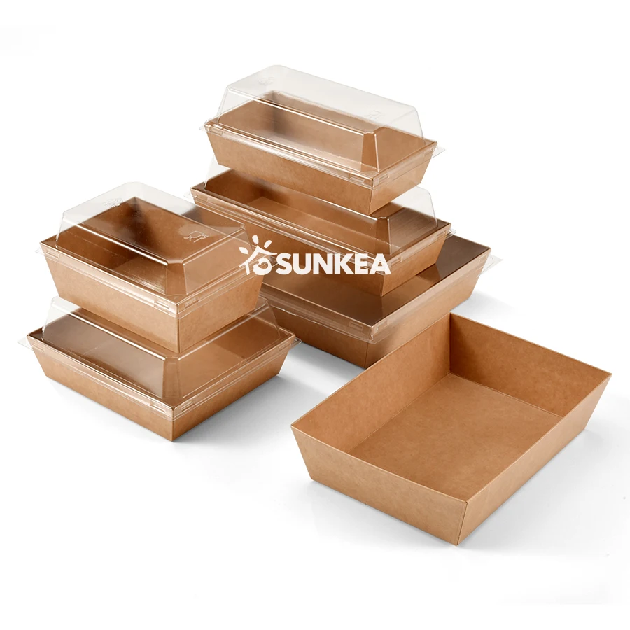 wholesale manufacturer disposable container kraft paper sushi to-go food box packaging sushi tray