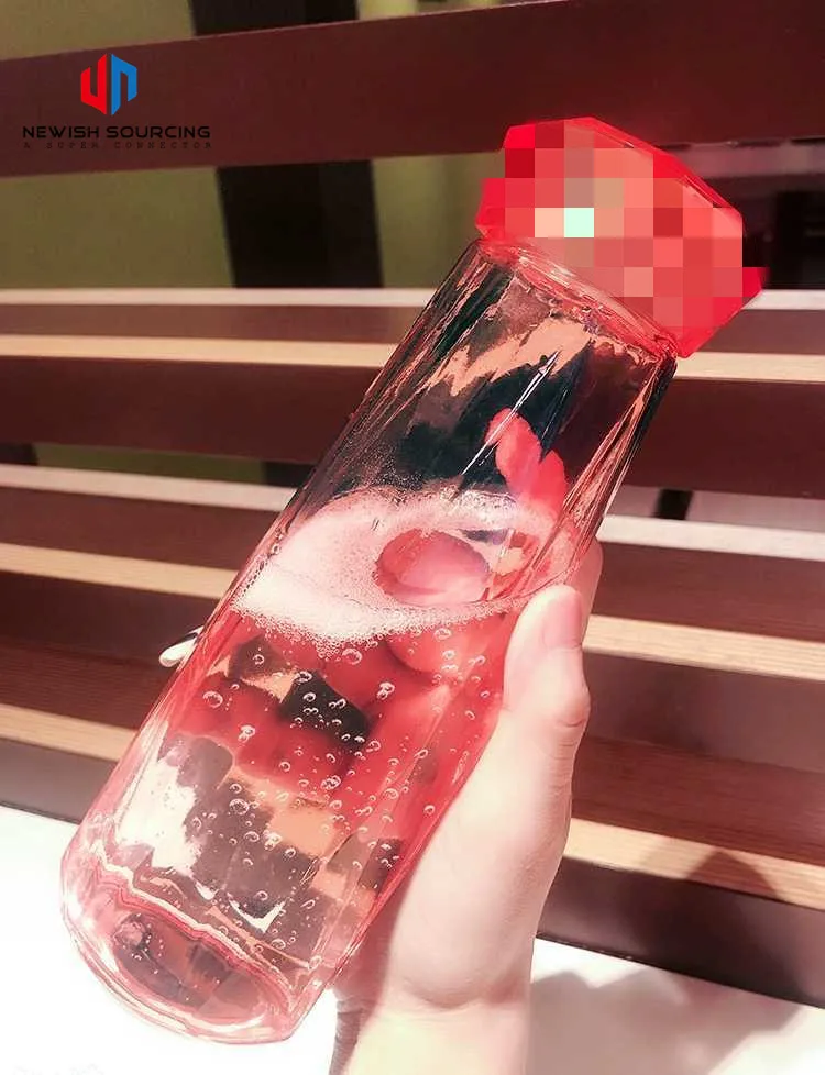 400 ml Seal Dazzle Color Crystal Diamond Creative Water Glass Bottle Cup Gift Custom Pyrex Glass Argyle Hand Cup