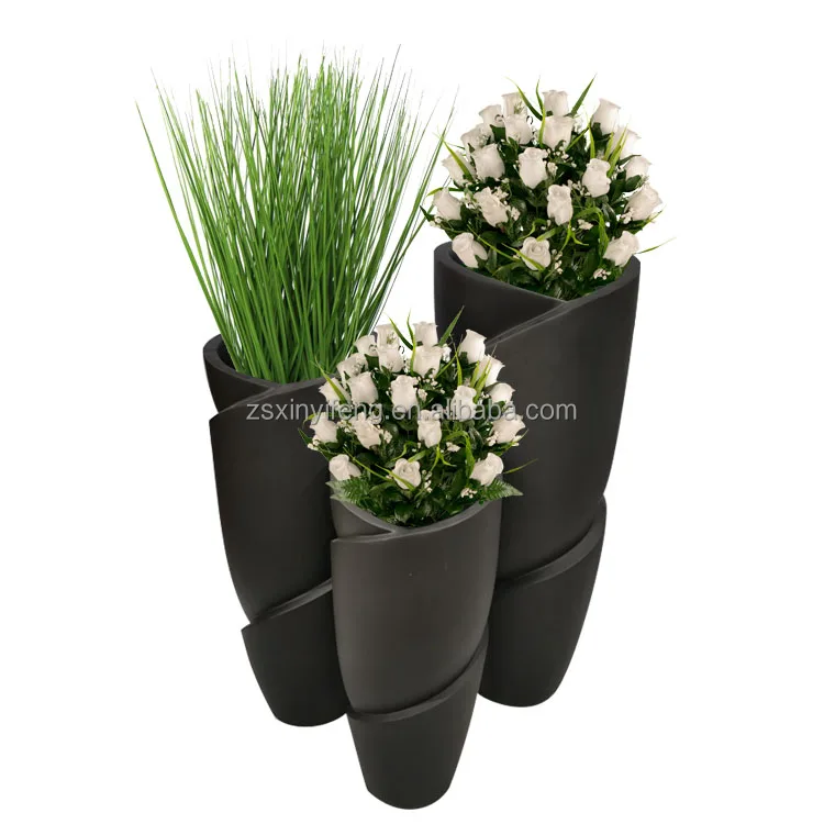 Art Design Modern Matte Black Bucket Living Room Dining Flower Bottle Crafts Glass Vases