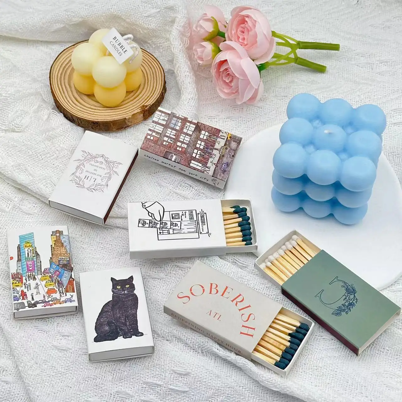 Safety Matches Wooden Matchstick Lighters Smoking Accessories Production Safety Matches Line Custom Matchbox