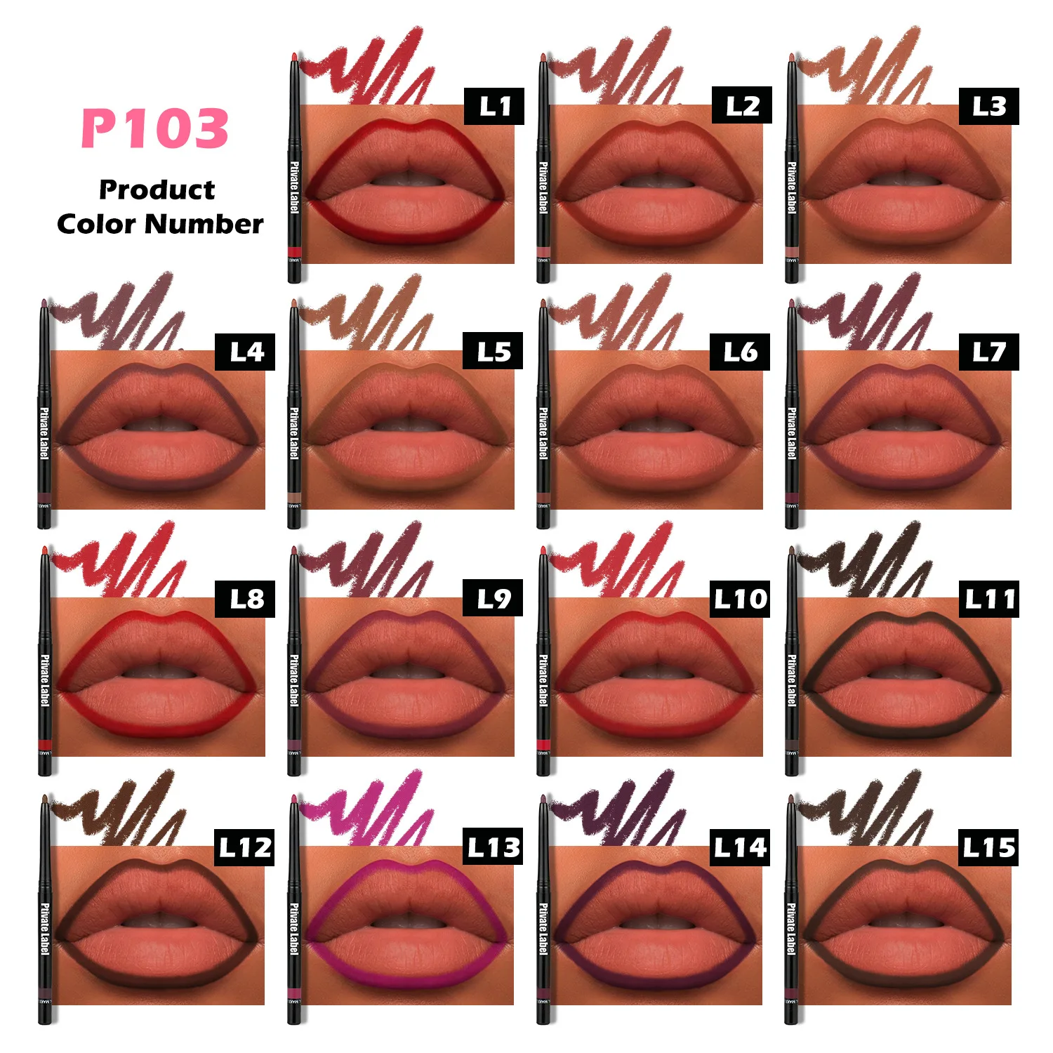 Lip Liners Custom Private Label Waterproof Long Lasting Lip Liner Pen Vendor