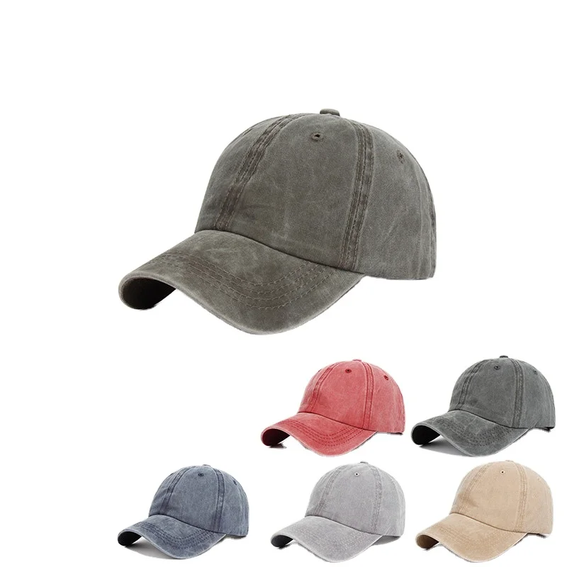Top sell high standard washed denim fabric OEM ODM dad hat 6 panel baseball trucker cap