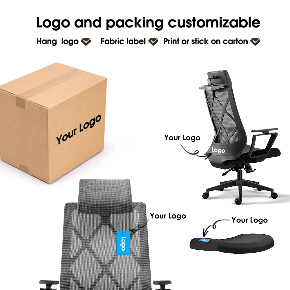 Foshan Swivel Reclining Lift with Mesh Fabric Ergonomic Computer Task Chair  High Quality Modern Office Chair Office Equipment