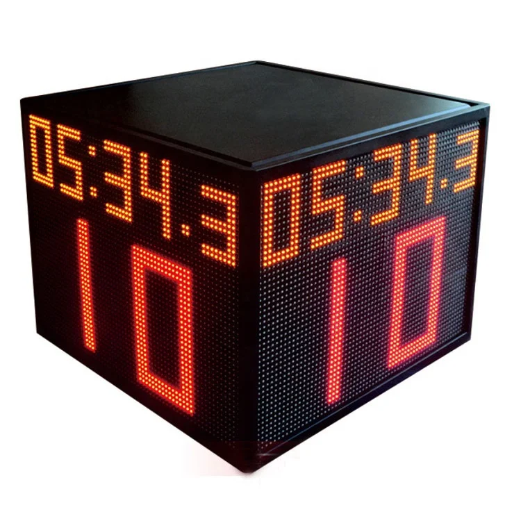 Indoor Wireless Remote Control Four Side 24 Second Shot Clock Basketball Game Timer With Console