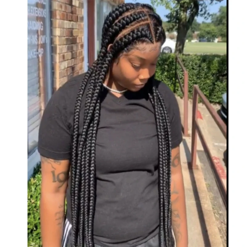 full lace box braided wig wholesale african micro braided lace front wig vendors cornrow braided wigs for black women