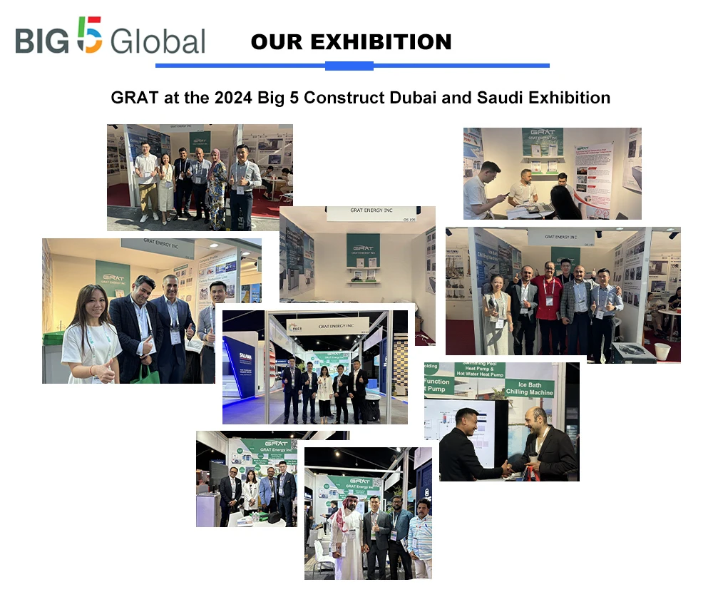 GRAT Air to Water commercial Heatpump Swimming Pool Heater Heat Pump R32 DC Inverter Air Source Titanium Heat Exchanger Electric