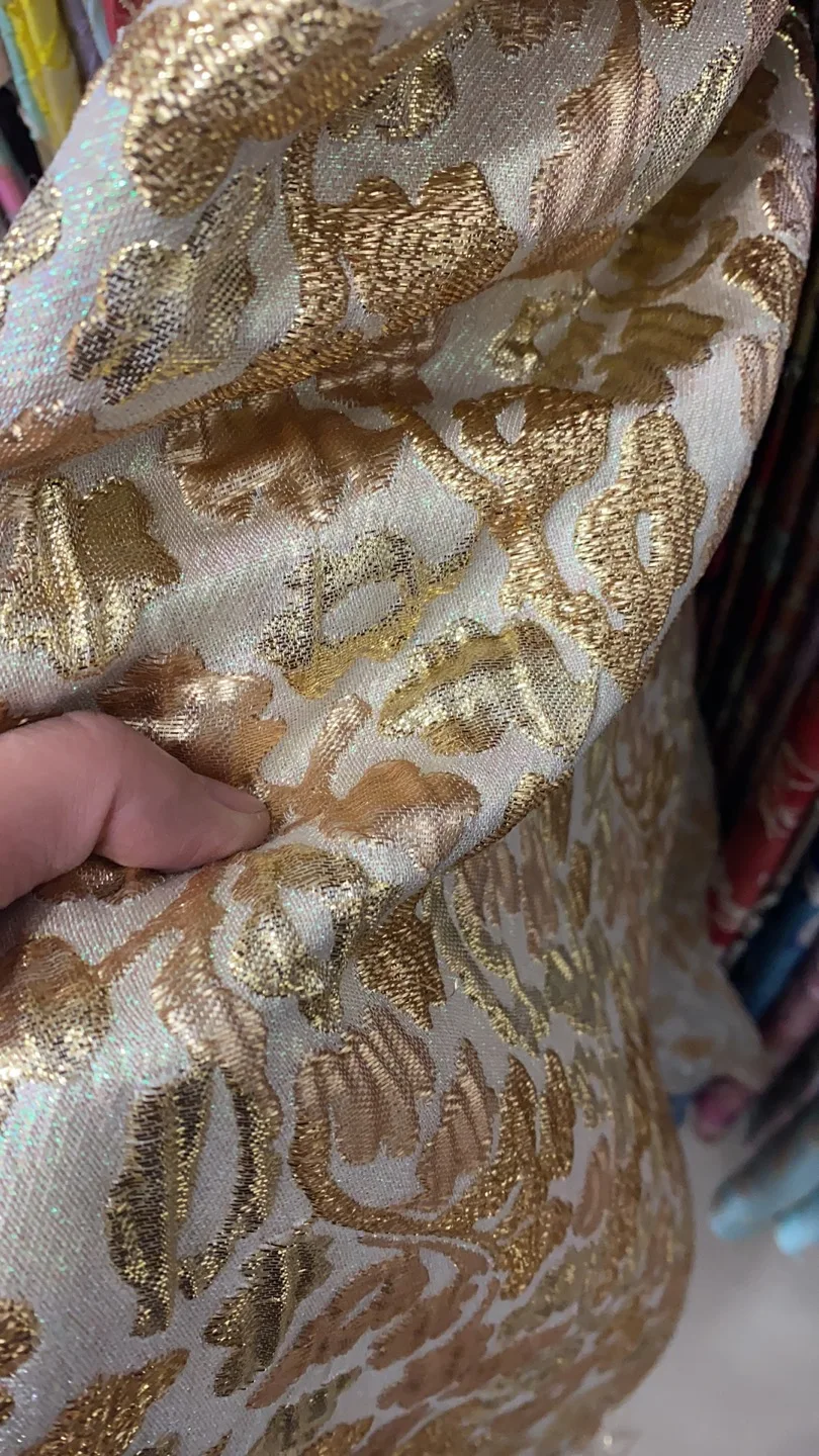 100%P METALLIC BROCADE JACQUARD FABRIC FOR LADY HIGH QUALITY DRESS