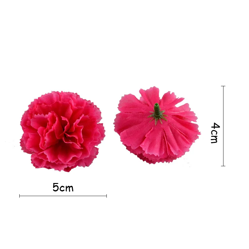 Wholesale Artificial Carnation Flower Heads Silk Flower Head Carnation For Wedding Decoration Opp Bag Microstar Silk Plastic