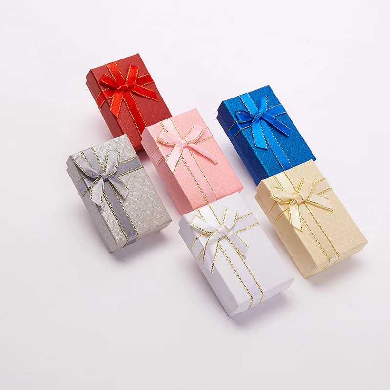 Hot cheap cheap jewelry world cover jewelry bow ribbon necklace ring earrings pendant packaging box Jewelry organizer