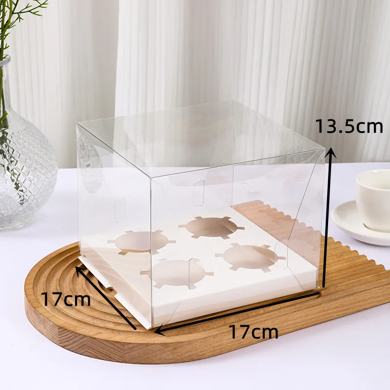 New transparent 4/6/12 cup cake boxes Hand-held cake packing boxes taller