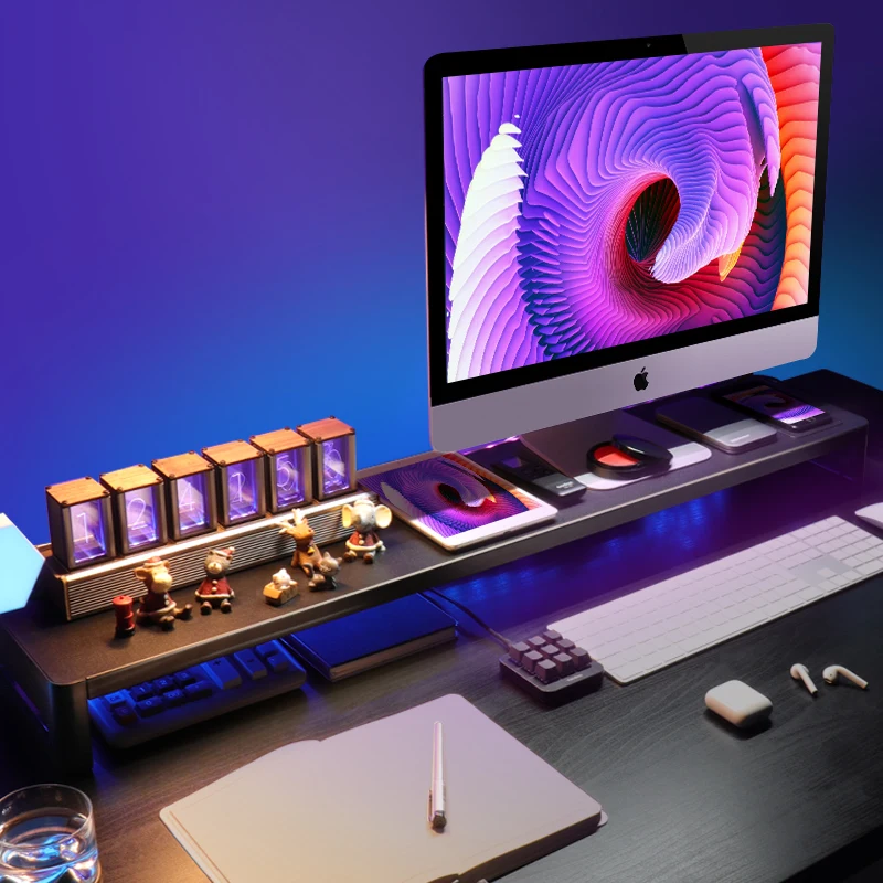  Vaydeer monitor desk table stand with USB hub support transfer data metal aluminum computer laptop dual