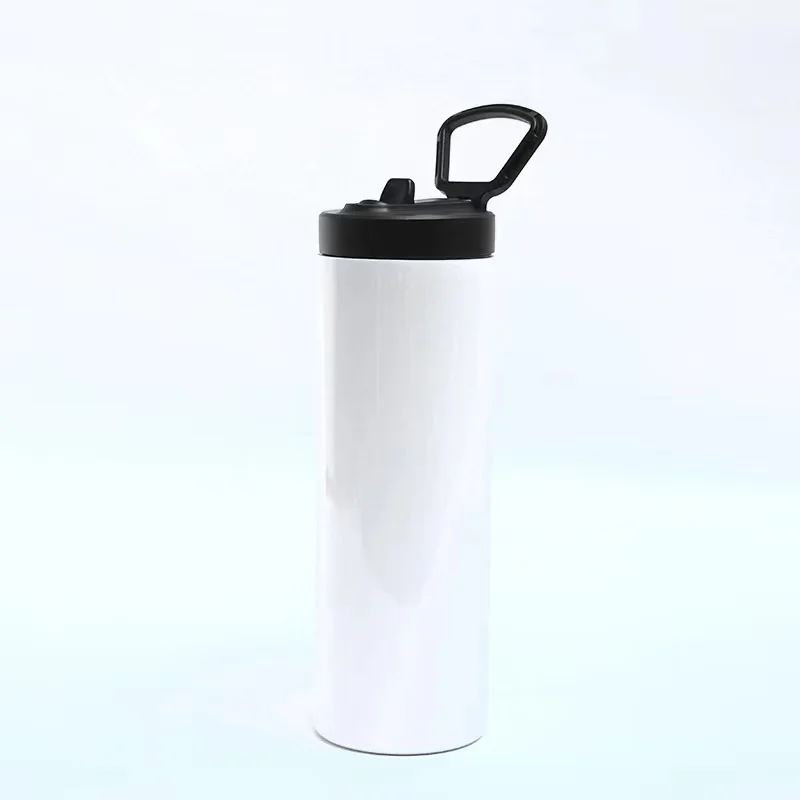 Topnovo  factory wholesale  double wall 20oz Sublimation Blanks  skinny tumbler Bottle with straw lid
