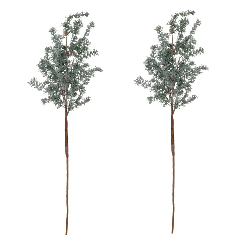 Factory Direct Fake Plants Christmas Pine Branch Artificial Greenery Pine Three Branches Home Christmas Decor Pine Branches