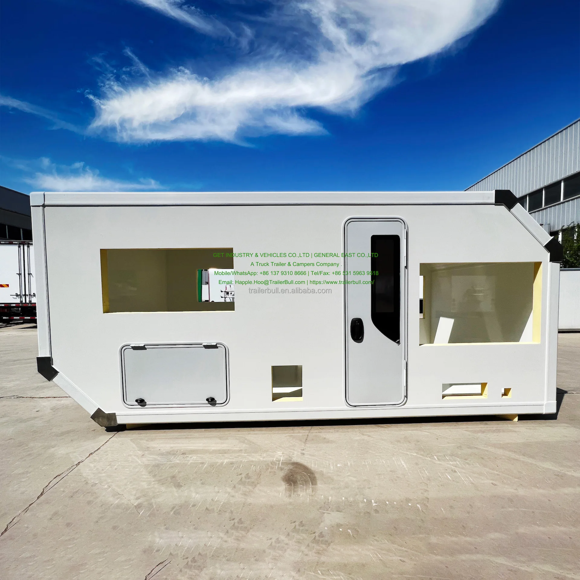4.9x2.2x2.2m Individual Truck Camper Box with Self-Support FRP Monoblock Extrusion and Departure Angle for FUSO & Sprinter