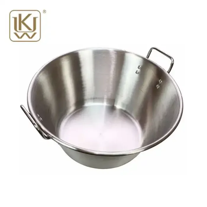 Heavy Duty Extensive Sizes 21QT Stainless Steel Cazo Pot Pan For Outdoor Gas Stove