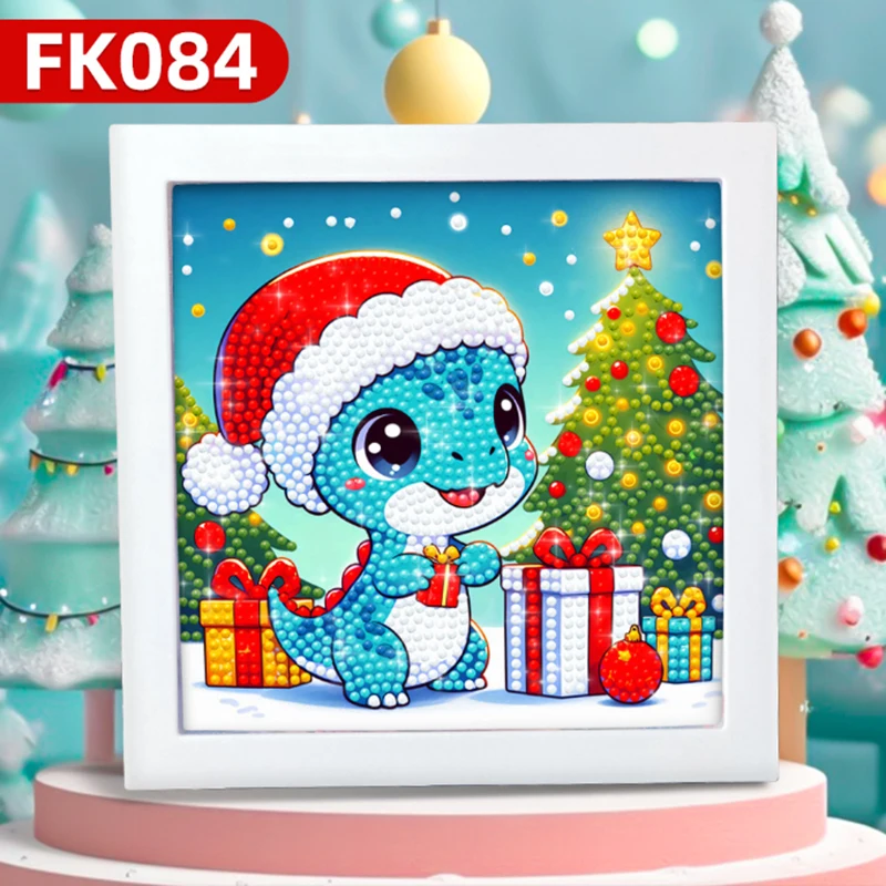 Small size Christmas snowman kids framed diamond art table ornament mosaic art crystal beads embroidery painting