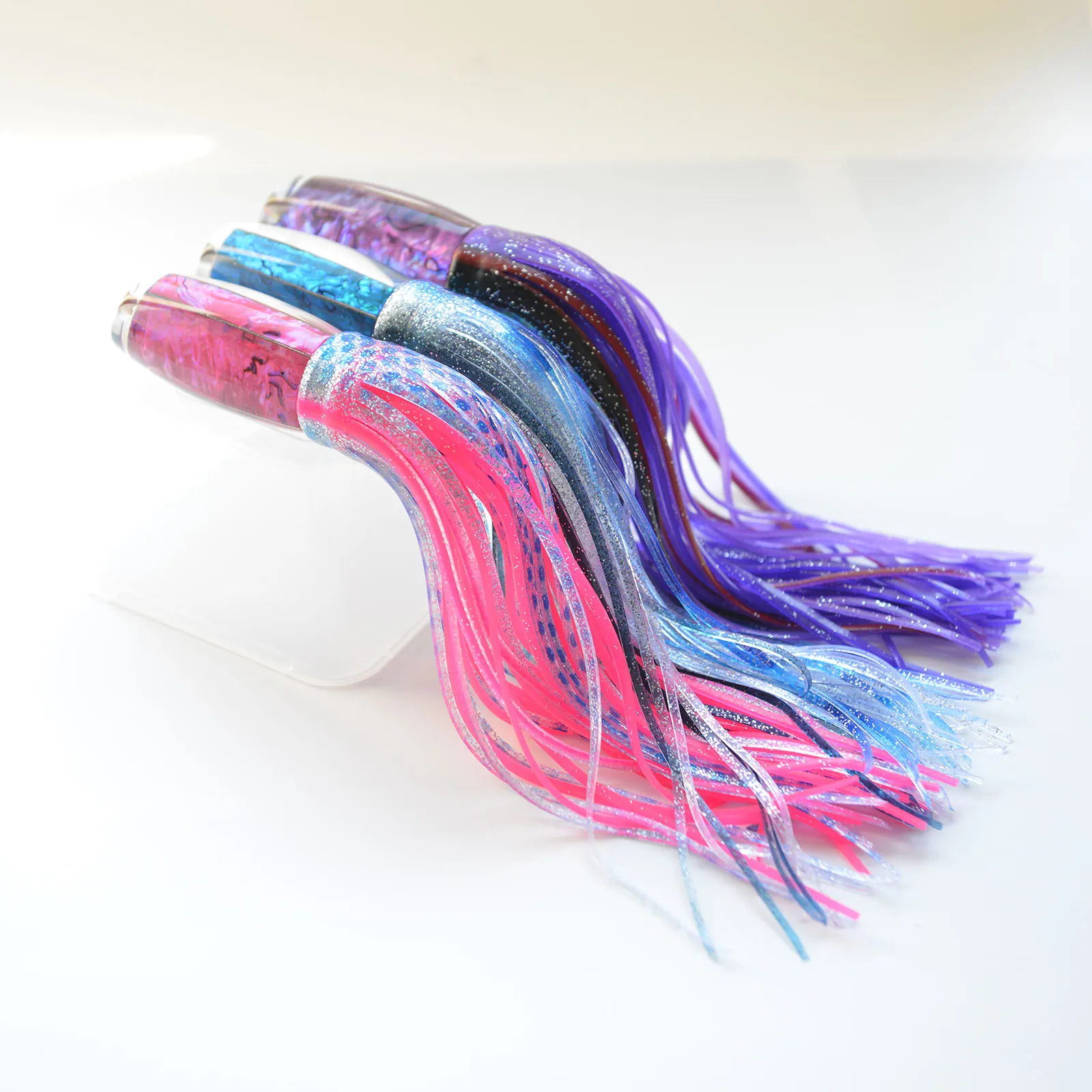 Trolling Sea Fishing Marlin Tuna Mahi Dolphin Durado Wahoo Shark Skirted Deep Sea Fishing Lure Set Resin Lure Double Skirted