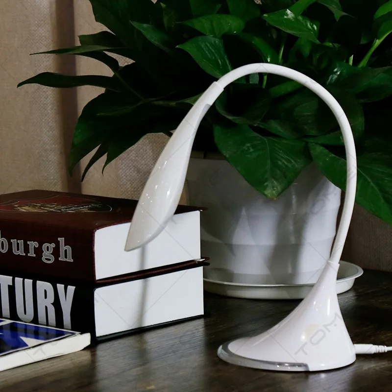 ABS Touching control Gooseneck Study Reading  Led Desk Lamp 4W 300ML MA06 Rechargeable Led Table Lamp with Dimmer