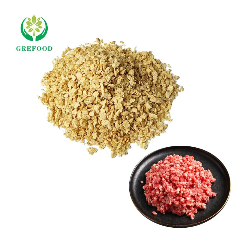 Textured Soy Protein Customized Non-GMO for vegetarians High rehydration rate as sausage Meatball with HALAL/Kosher Certified