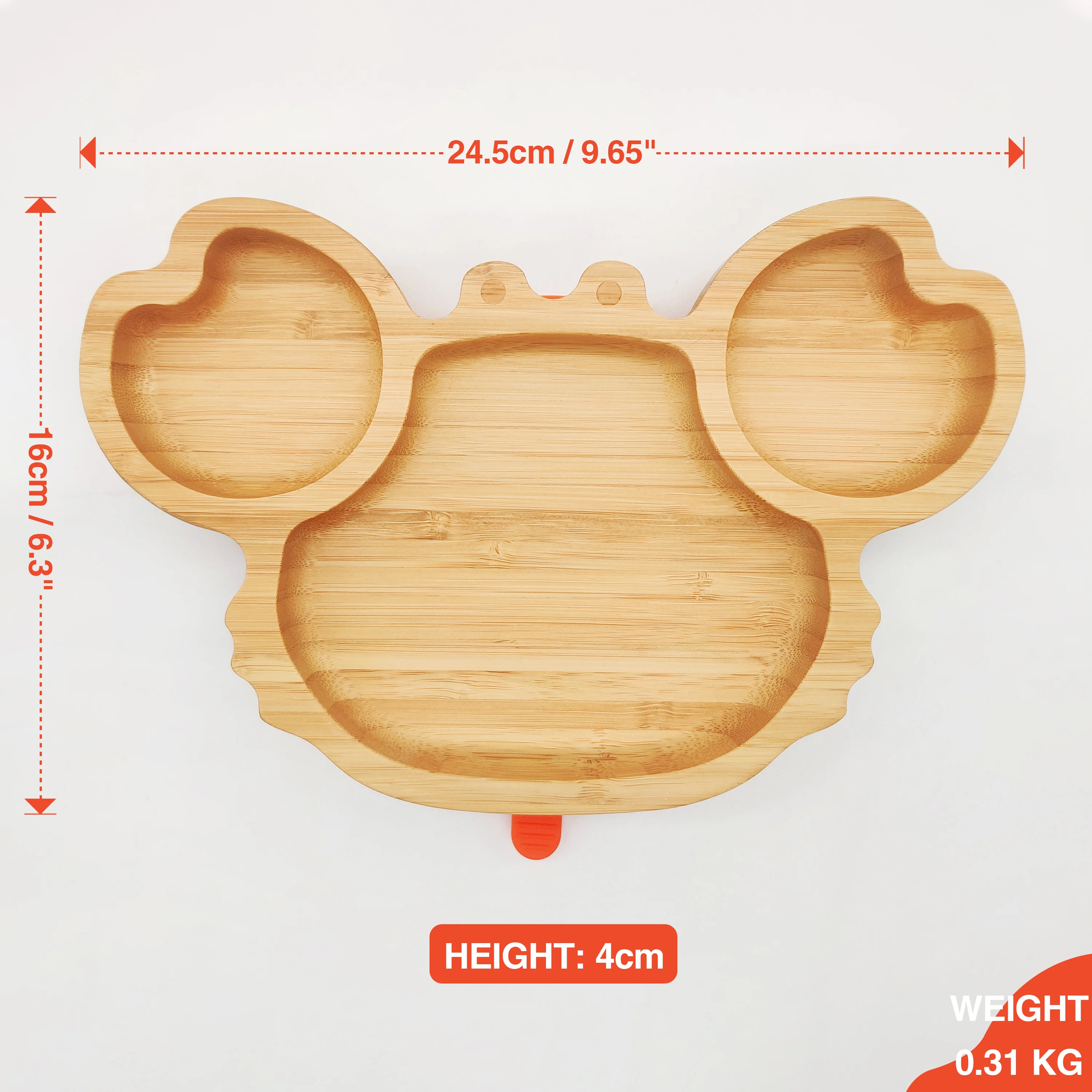 Cartoon baby learn to eat | children fall-proof suction cup | bamboo baby crab plate\bowl