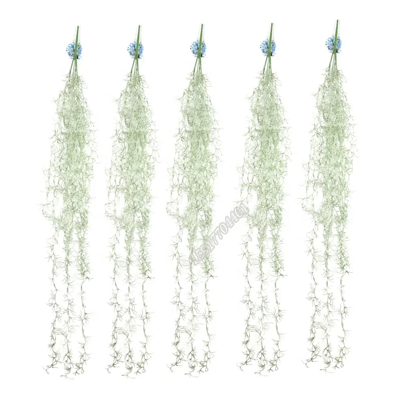 Factory price 130 cm fake grass tillandsia artificial hanging plant for wall decoration