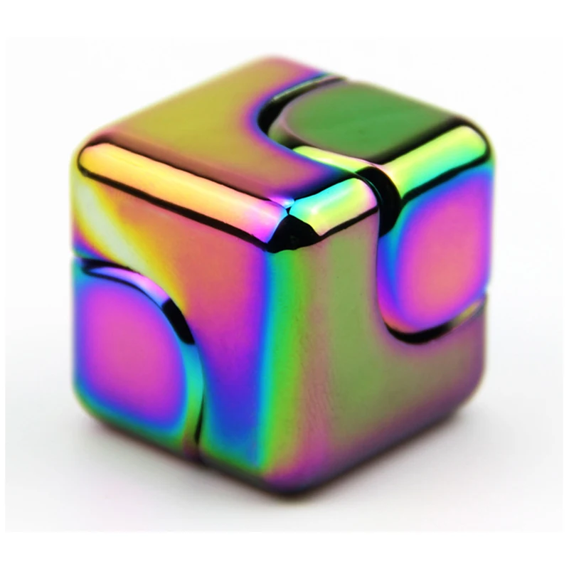 Colourful Rainbow Metal Alloy Hand Fidget Spinner Toys Hobbies Kids Fidget Spinner Toy Cube