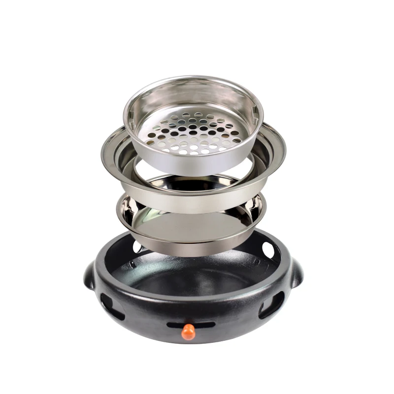 Korean restaurant charcoal grill commercial indoor no smoke bbq grills tabletop round charcoal bbq grill