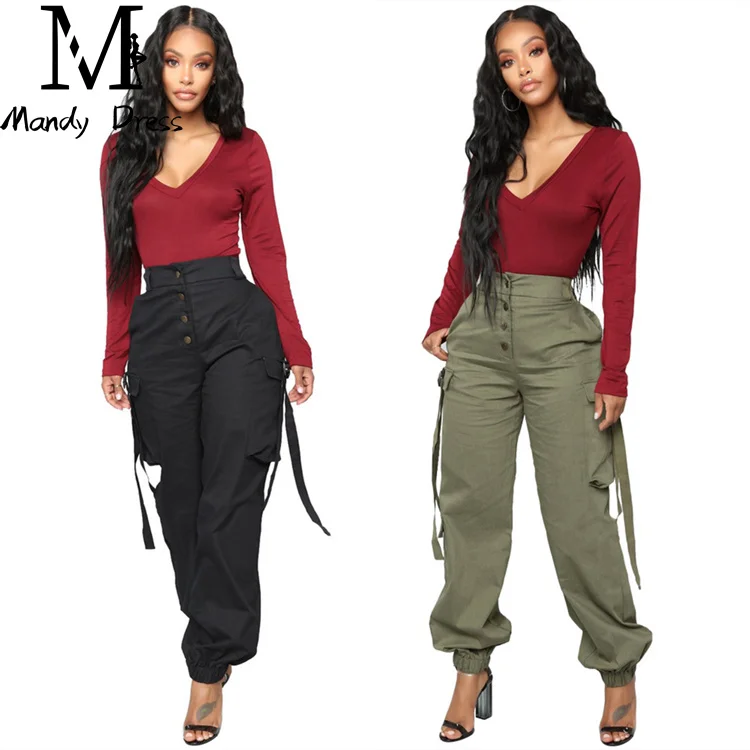 High Quality Streetwear Ladies Cargo Pants Techwear Pockets American Clothing Long Pants For Women