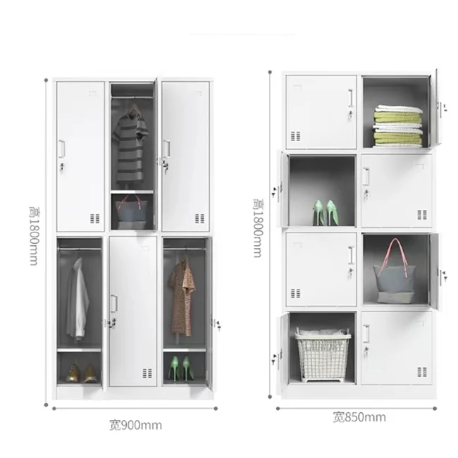 High Quality Waterproof Compartment School Metal Cabinet Storage Lockable Wardrobe Lockers