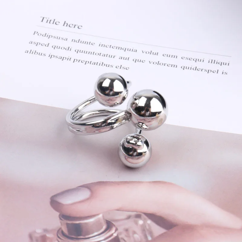 2023 New fine golden ball interstellar orbit simple adjustable 18K gold plated ring women Sterling Silver finger Rings Wholesale