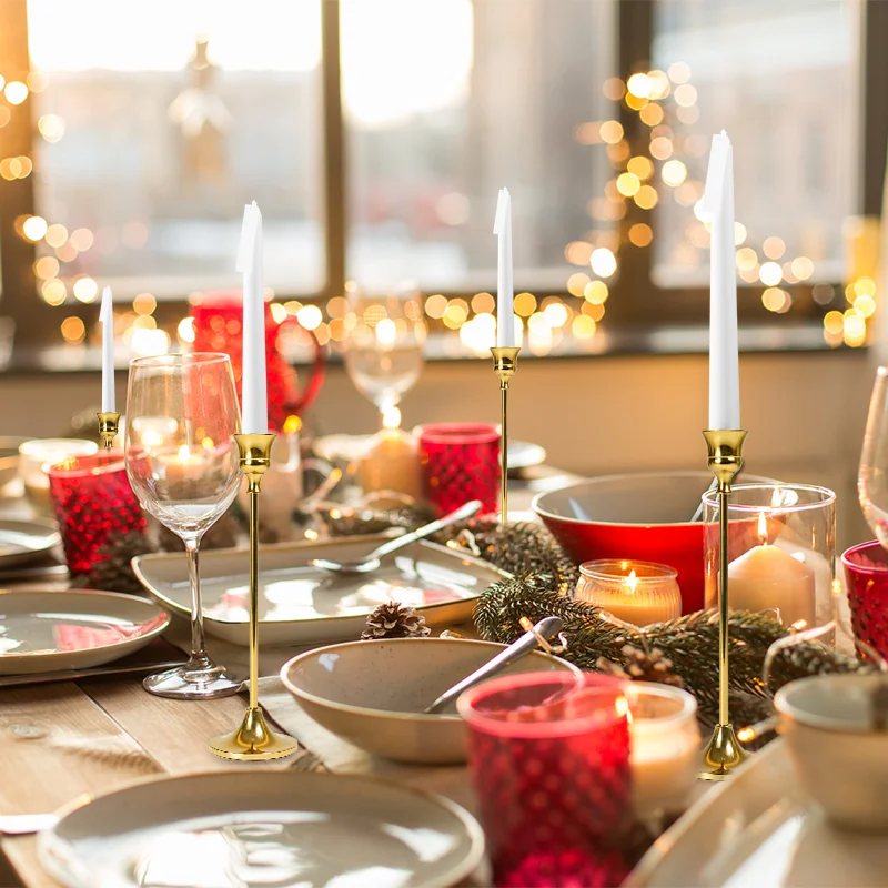 Clear Candlestick Nordic Geometric Stand Tall Wall Luxury gold Metal Candle Holder For Home Decor