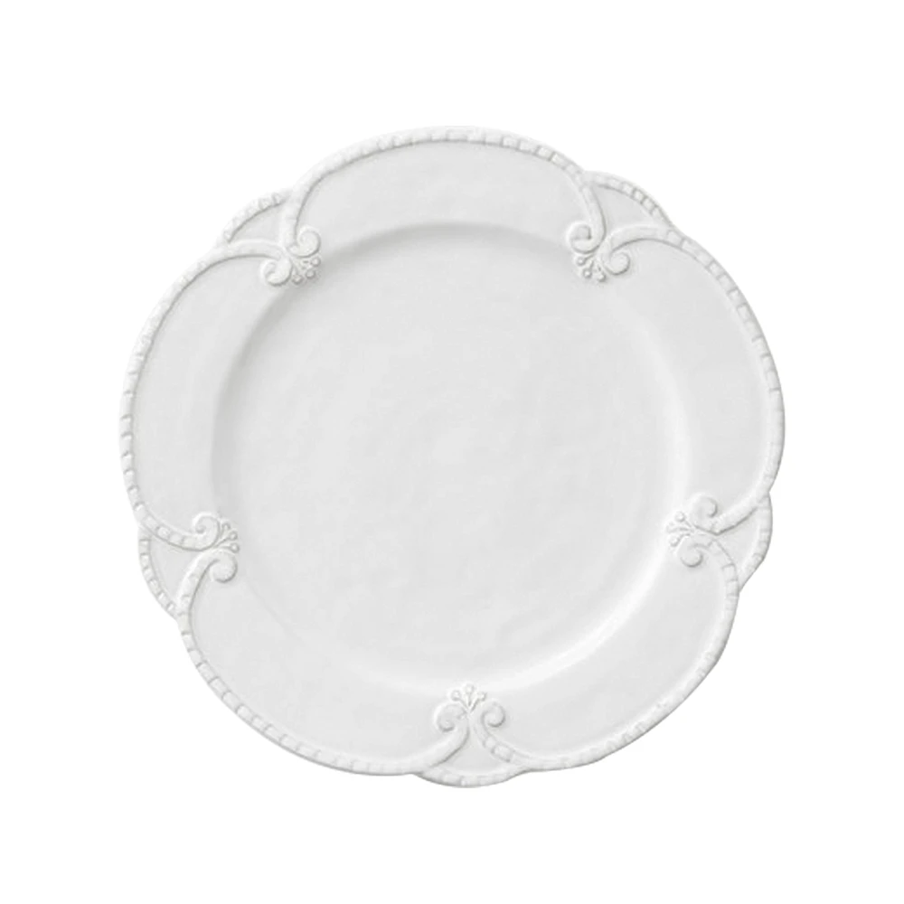 Wholesale white embossed ceramic plate for wedding rental